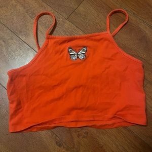 butterfly crop tank top